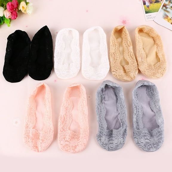 Fashion Flats Elastic Lace Low Cut Invisible No-show Women Boat Ankle Socks