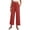 Red, variant on Women's High Waisted Wide Leg Cropped Pants Casual Drawstring Elastic Waist Capri Pants with Pockets