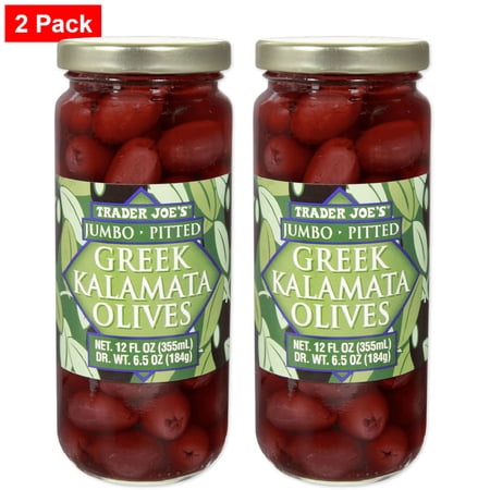 Trader joe's Jumbo Pitted Greek Kalamata Olives 12 Fl Oz - 2 pack