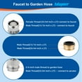 thumbnail image 6 of CADOVE Solid Brass Garden Hose Adapter, Chrome Swivel Aerator Connector, 3/4" Male-to-Male & Female-to-Male, 6 of 7