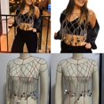thumbnail image 2 of Huhudde Metal Chain Body Jewelry Fashion Bikinis Chain Sequins Tassels Hollow Vest Design Beach Body Chain Womens Shoulder Chain, 2 of 9