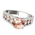 thumbnail image 4 of Engagement Rings for Women 1.34 Carat Halo Two Tone Morganite and Diamond Engagement Ring Crafted 4-prong 14k Solid White Gold, 4 of 5