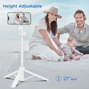 Selfie Stick Tripod for Phone, Bluetooth Remote, Extendable 25.6 Inch, Portable Phone Tripod Stand, Adjustable Smartphone Holder for Travel Video Recording Live Streaming