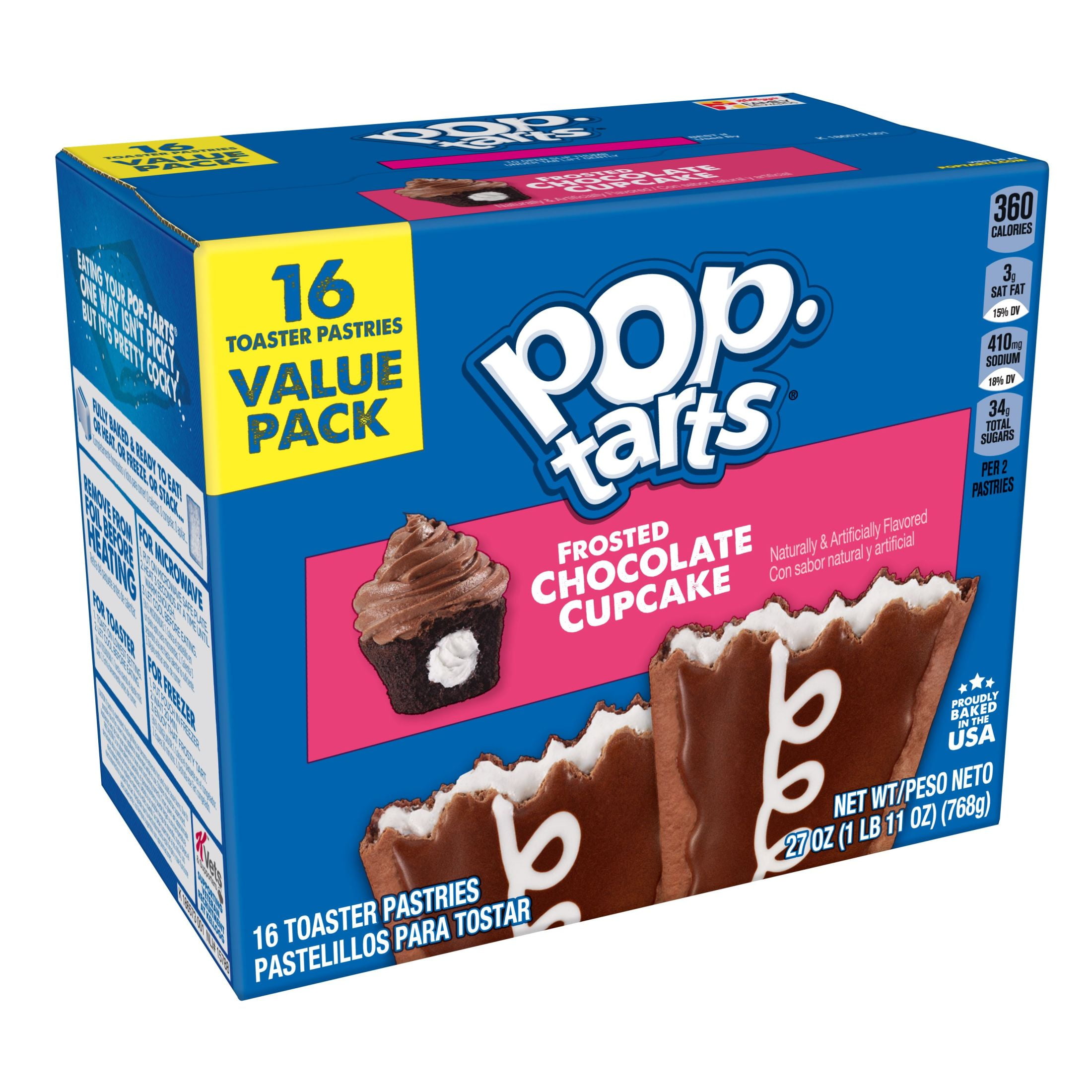 PopTarts Toaster Pastries, Frosted Chocolate Cupcake, 27 oz, 16 Count