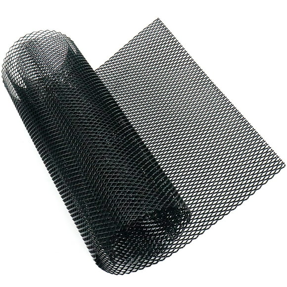 Modengzhe 40 X 13 Inch Car Grill Mesh Sheet Black Painted Aluminum Alloy Multifunctional Grille Mesh Roll 4 X 8 Mm Rhombic-Shape Grids