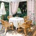 thumbnail image 4 of Outdoor Curtains for Patio Waterproof, Easter Outdoor Privacy Panels Grommet, Cute Bunny Eggs Flowers Plants Pink Checkered Blackout Outside Curtains for Porch/Cabana/Pergola/Gazebo 54"x95", 1 Panel, 4 of 8