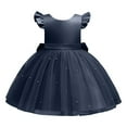 thumbnail image 4 of Wuxian Toddler Girls Tutu Dress Ballet Leotard With Tutu Skirt For Girls Dance Gymnastics Camisole Bodysuit Summer Skirt,Navy,4-5 Years, 4 of 5