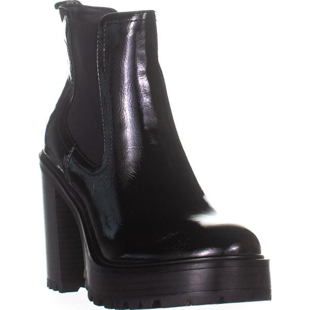 GUESS - Womens G by Guess Starly Platform Ankle Boots, Black Shine ...
