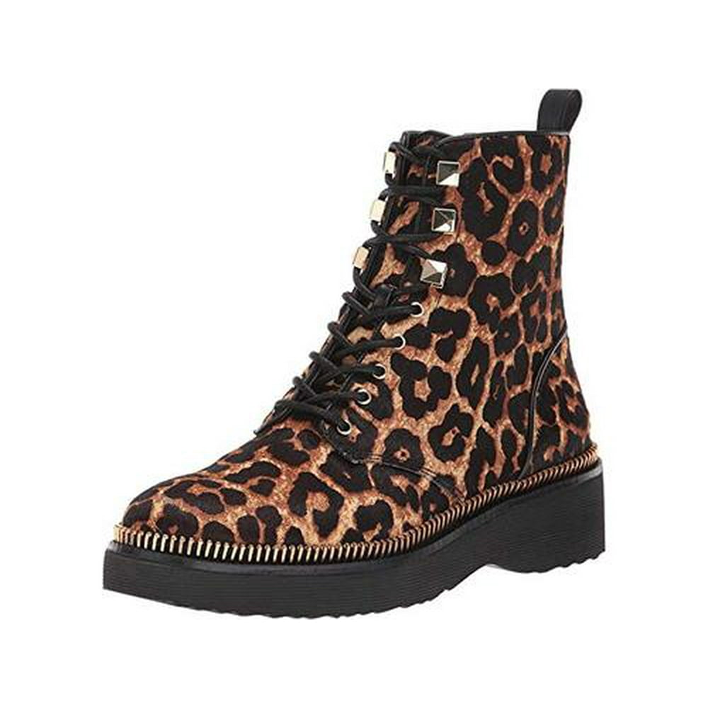 michael kors haskell combat boots leopard