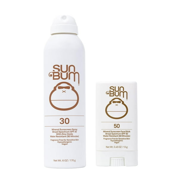 Protector solar Sun Bum Mineral SPF 30 en aerosol y SPF 50 en barra