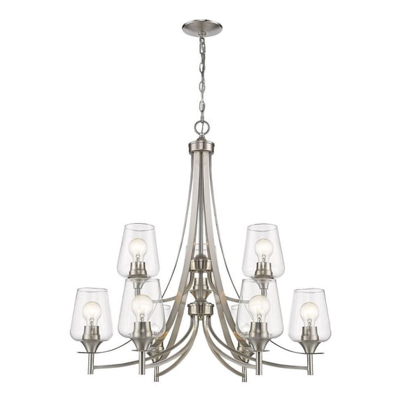 9 Light Chandelier Frame Finish Brushed Nickel