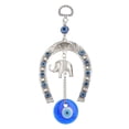 thumbnail image 1 of Colgante con forma de elefante y herradura, ojos azules, decoración de bendición, 1 of 7
