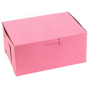6" x 4 1/2" x 2 3/4" Clay Coated Kraft Paperboard Pink Non-Window Bakery Box