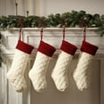 thumbnail image 6 of Christmas 3Pcs Large Christmas Stockings Knitted Xmas Stockings,18 Inch Rustic Socks Double Sided Fireplace Hanging Vintage Decorations for Family Christmas Decor, 6 of 8