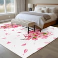 thumbnail image 4 of Pink Valentines Area Rugs 5'x7', Washable Small Throw Rugs for Laundry Room Playroom, Spring Leaves Botanical Floral Indoor Outdoor Rug Non-Slip Low Pile Carpet Runner Reversible Floor Mats, 4 of 8
