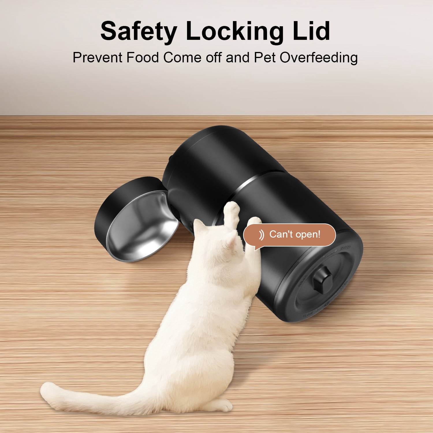 Automatic Cat Feeder,AndHot 4L Detachable Cat Food Dispenser Automatic Feeding for Dry Food Up to 36 Portions(9g/Portion)4 Meals Per Day, Dual Power Supply Timed Cat Feeders for Cats and Dog,Black