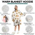 thumbnail image 5 of Wearable Oversized Blanket,Dogs with Sunflowers Wearable Blanket Hoodie for Adults,Cozy Hooded Blankets with Super Pockets,Super Warm Fuzzy Pullover for Women & Men, 5 of 6