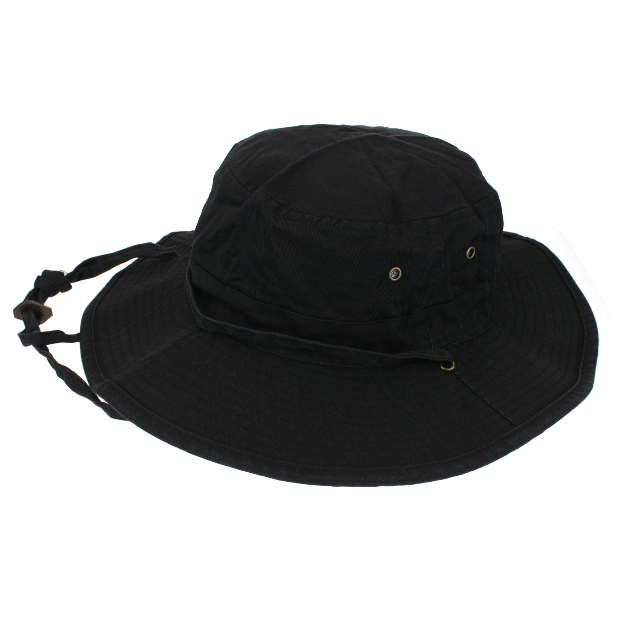 SA106 - Classic Mens Fishermans Cotton Twill Bucket Hat Black Large (7 ...