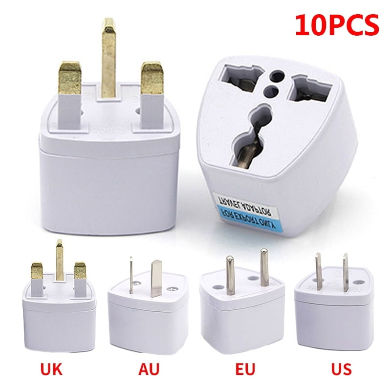 2x Universal UK US AU to EU European Power Socket Plug Adapter Travel Converter 