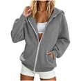 thumbnail image 2 of Hilenly Women's Zip Up Y2K Hoodies Casual Long Sleeve Sweatshirts Fall Track Jackets with Pockets, 2 of 8