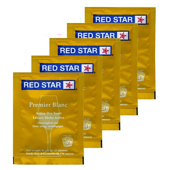 Red Star Premier Blanc Wine Yeast,5g - 5 packages