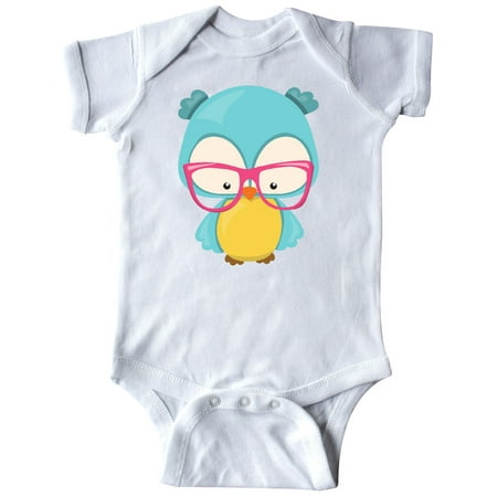 

Inktastic Hipster Owl Owl With Glasses Blue Owl Gift Baby Boy or Baby Girl Bodysuit