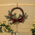 thumbnail image 7 of Realistic Pine Christmas Wreath with Red Bow and Bells for Front Door - Holiday Wreath with Pine Cones, Berries, Acorns for Indoor Outdoor New Year Home and Wall Decor, 7 of 7
