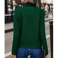 thumbnail image 4 of Goodeals Clearance,Women Elegant Dressy Jacket Cropped Tweed Blazer Jackets Collarless Business Casual Outfits Fall Jackets for Women(Green,XL), 4 of 5