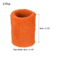 thumbnail image 2 of Uxcell 8x8cm Sport Wrist Bands Terry Absorbent Athletic Sweatband, Orange 2 Pack, 2 of 6