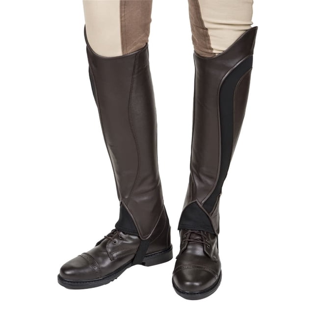 Half Chaps TuffRider Derby de piel para mujer, talla XL, color moca