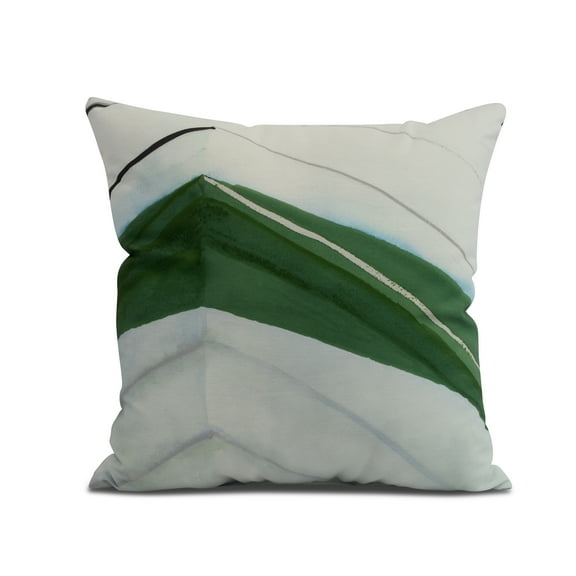 Simply Daisy, 18" x 18" Boat Bow Left, Geometric Print Outdoor Pillow, Green