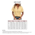 thumbnail image 6 of V Neck Tops for Women Batwing Sleeve Pure Color Fashionable Casual Breathable Button Short Sleeves Tops for Daily Office Yellow XXL, 6 of 6