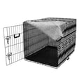thumbnail image 3 of Monochrome Dog Crate Cover, Zigzags Polka Dots Stripes and Dashes Native Style Illustration, Easy to Use Pet Kennel Cover Small Dogs Puppies Kittens, 7 Sizes, Charcoal Grey and White, by Ambesonne, 3 of 6