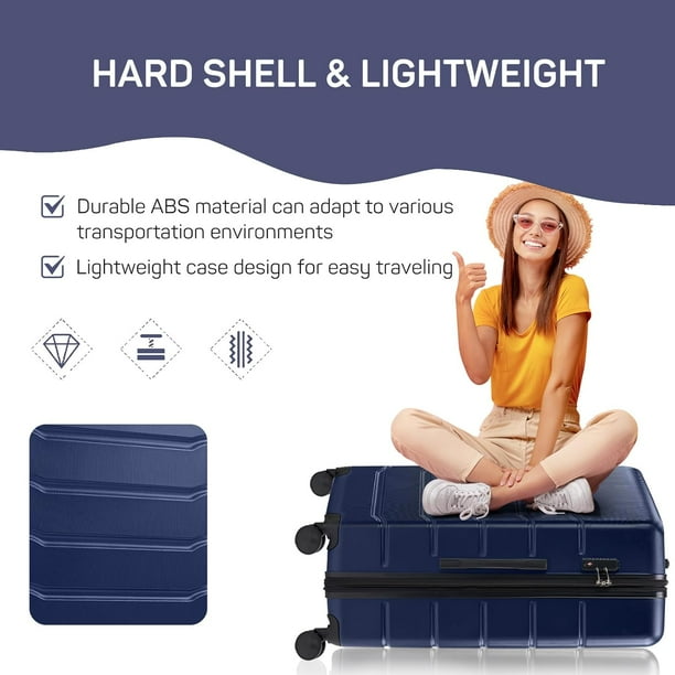 BBB  3箱セット 3 Piece Luggage Sets,Expandable ABS Lightweight Hardshell Spinner