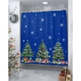 thumbnail image 4 of Blue Tree Christmas Shower Curtain, Xmas Snowflake Watercolor Waterproof Washable Boho Funny Cute Shower Curtains Set for Bathroom Farmhouse Bathtubs Decor with Hook, 36"Wx72"L, 4 of 7