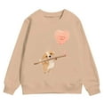 thumbnail image 2 of HXWCHs Soft cotton girls' sweatshirts Valentine's Day Girls Puppy Print Hooded Sweatshirt Fashionable Winter Autumn Children's Casual Pullover top Khaki 2-3 Years, 2 of 5