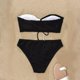 thumbnail image 4 of Gibobby Conjunto de bikini para mujer Nuevo traje de baño de mujer Split negro Patchwork Bikini Bikini(Negro,XL), 4 of 5