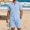 Blue, variant on Linen Sets for Men Button Down Cuban Guayabera Shirt with Pocket Shorts Set 2 Piece Cotton Linen Outfits Big and Tall Size S-3XL White
