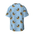 thumbnail image 2 of Naloa Cute Puppy Men's Loose Fit Cuban Collar Short-Sleeve Shirt with Button-down and Chest Pocket for Everyday Wear Outings - X-Large, 2 of 7
