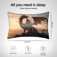 thumbnail image 4 of KLL Sky Sunset Bronze Dragon Pattern Silk Pillowcase for Hair and Skin Standard Size 20"X 30" Soft Breathable Pillow Covers for Sleeping, 4 of 6