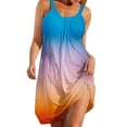 thumbnail image 3 of Holiday Gifts! pstuiky Summer Dresses for Women 2025, Slip Dress Gradient Print Sleeveless Crew Neck Sundresses Calf Length Dresses Flowy Dresses for Women Honeymoon Blue S, 3 of 6