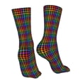 thumbnail image 7 of Fuzoiu Rainbow Houndstooth Print Crew Socks,Casual Athletic Gym LightWeight Thin Socks,Casual Crew Socks for Men Woman,Calf Length Crew Socks, 7 of 7