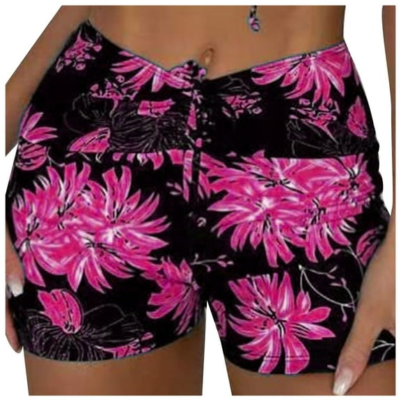 adviicd Swim Bottoms for Women Women Swim Shorts High Waisted Swim Bottoms Tummy Control Bathing Suit Bottom Boy Shorts (Hot Pink,S)