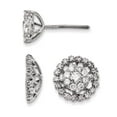 thumbnail image 4 of 14K White Gold Large Flower & Jacket Diamond Post Earrings, 4 of 5