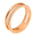 thumbnail image 1 of Anillo hueco de doble capa con microincrustaciones para mujer, temperamento de moda coreana, joyería de acero inoxidable en oro rosa, 1 of 5