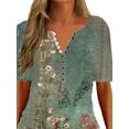 thumbnail image 3 of DYMADE Women Basic Workwear Button Collar Summer Short Sleeve T-Shirts, 3 of 4