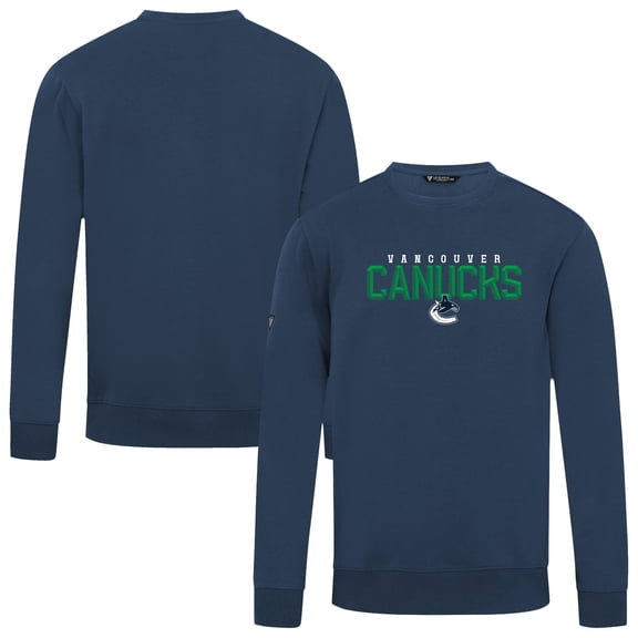 Men's Levelwear Navy Vancouver Canucks Zane Carve Pullover Sweatshirt