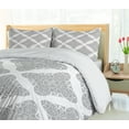 thumbnail image 5 of Ambesonne Floral Duvet Cover Sets, Modernized Damask Motifs, 2-King, White and Dimgray, 5 of 7