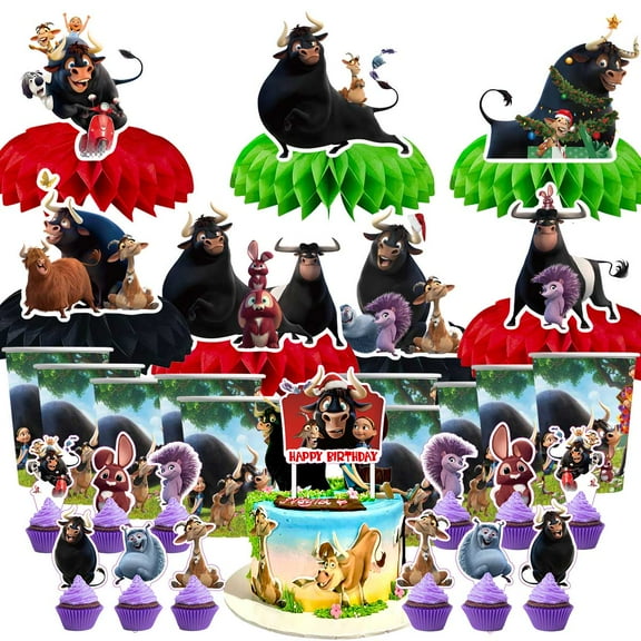 Ferdinand Party Supplies Decor Cups Fans Decorations Honeycomb Centerpieces Cake Toppers