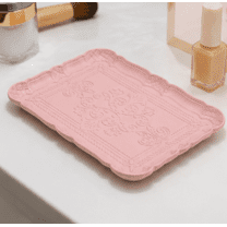 Pattern Edge Timber ABPETE Decorative Serving Tray,Rectangular Platter with Embossed Floral ...